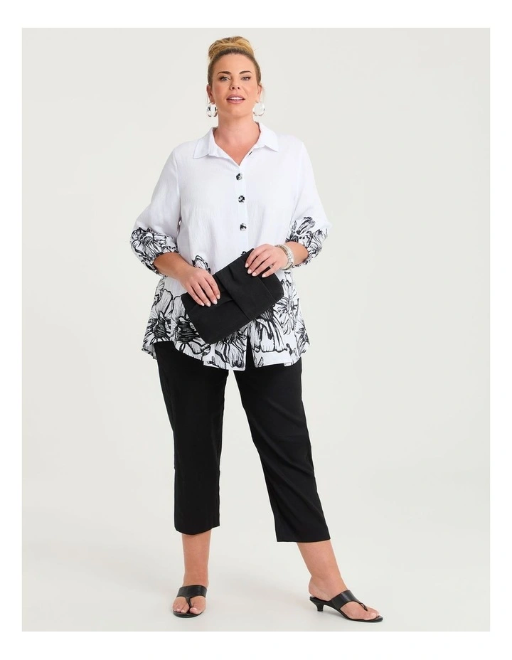 Julijana Border Natural Shirt White image 4