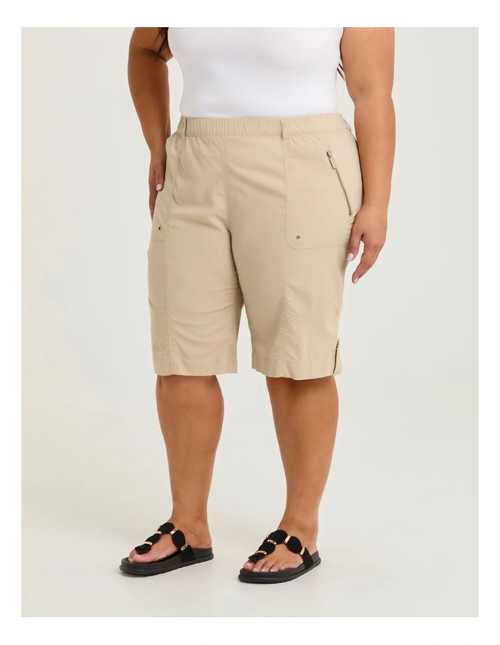 Zip Pocket Cargo Short Beige image 3