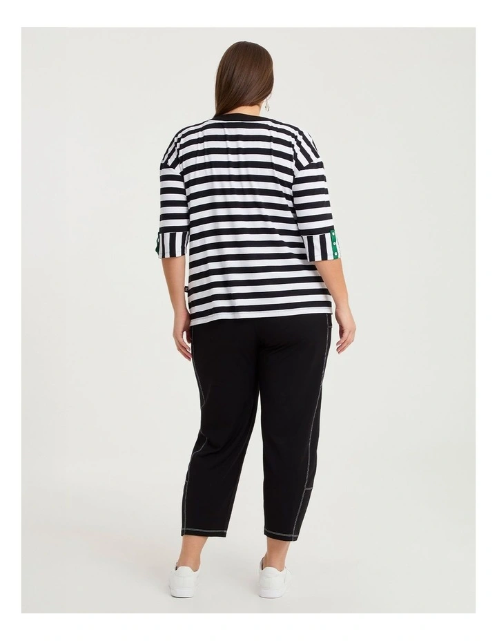 Natural Duo Spliced Stripe Top Stripe/green image 2