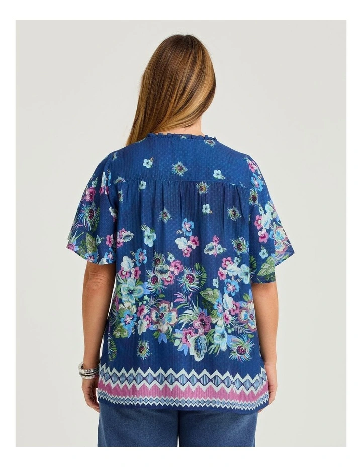 Natural Aztec Floral Top Print image 2