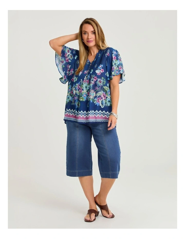 Natural Aztec Floral Top Print image 4