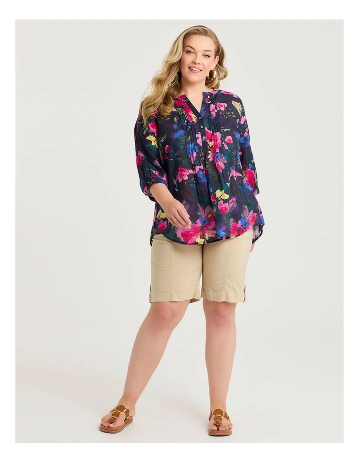 Cotton Bloomfield Pintuck Top Navy Floral image 5