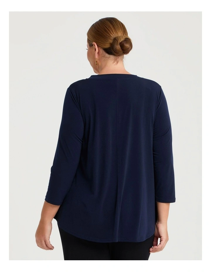 Katie Luna 3/4 Sleeve Top Dark Indigo image 2