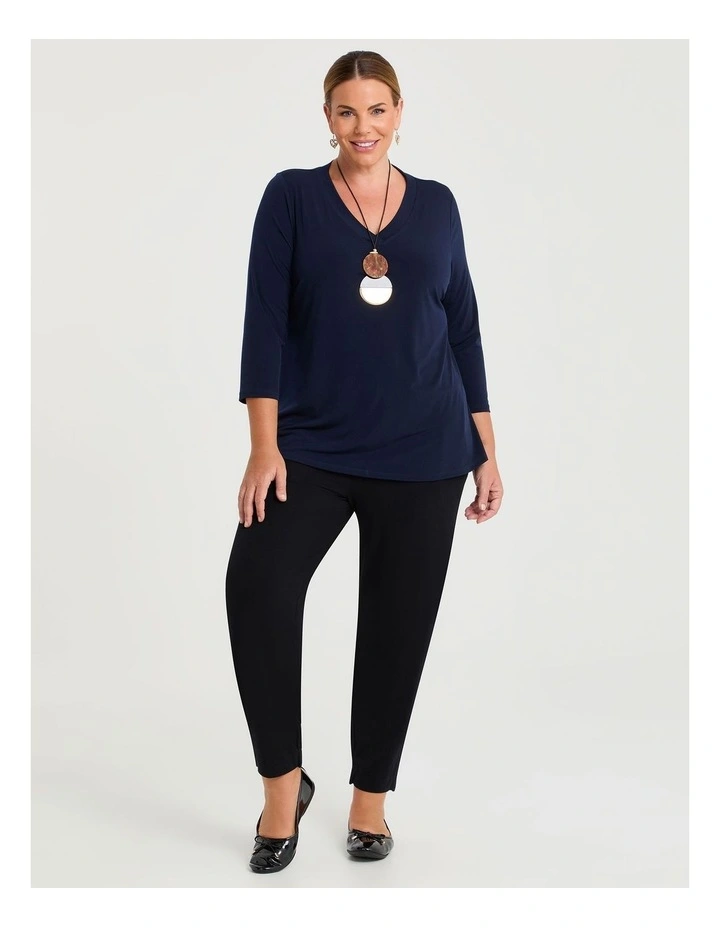 Katie Luna 3/4 Sleeve Top Dark Indigo image 3