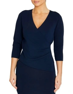 Eve Knit Top in Navy