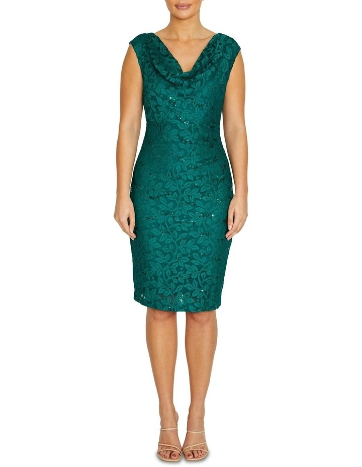Elisa Green Cowl Neck Dress image 1
