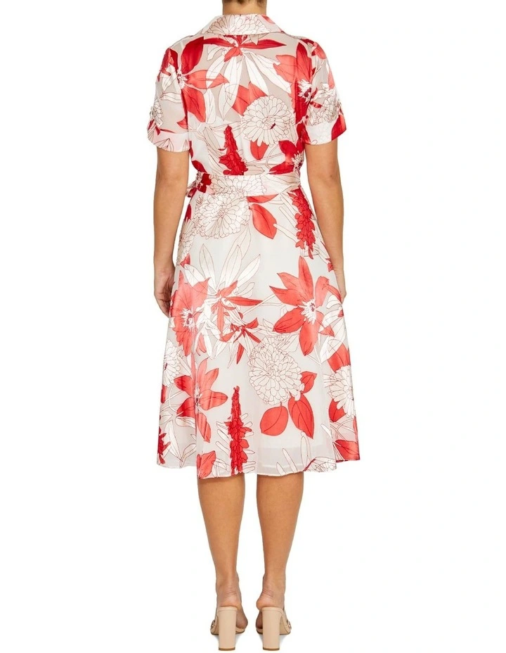 Sadie Vermilion Floral Shirtdress image 2