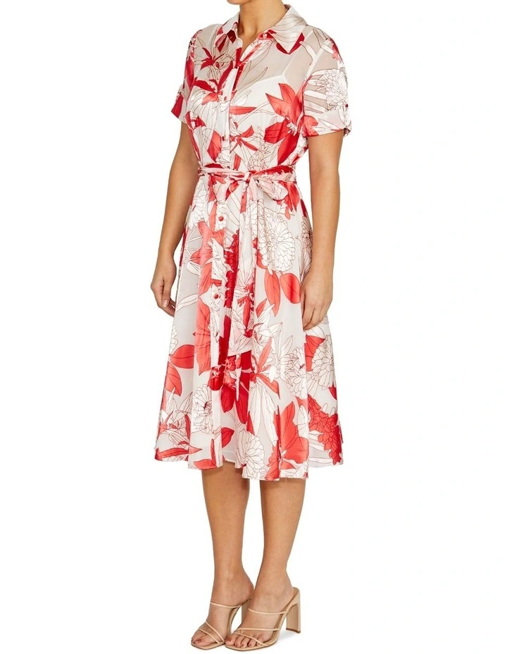 Sadie Vermilion Floral Shirtdress image 4