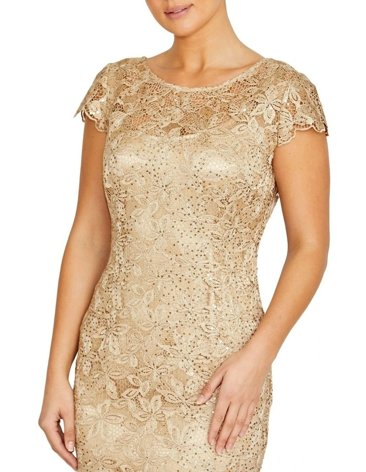 Millicent Champagne Sequin Lace Gown image 3