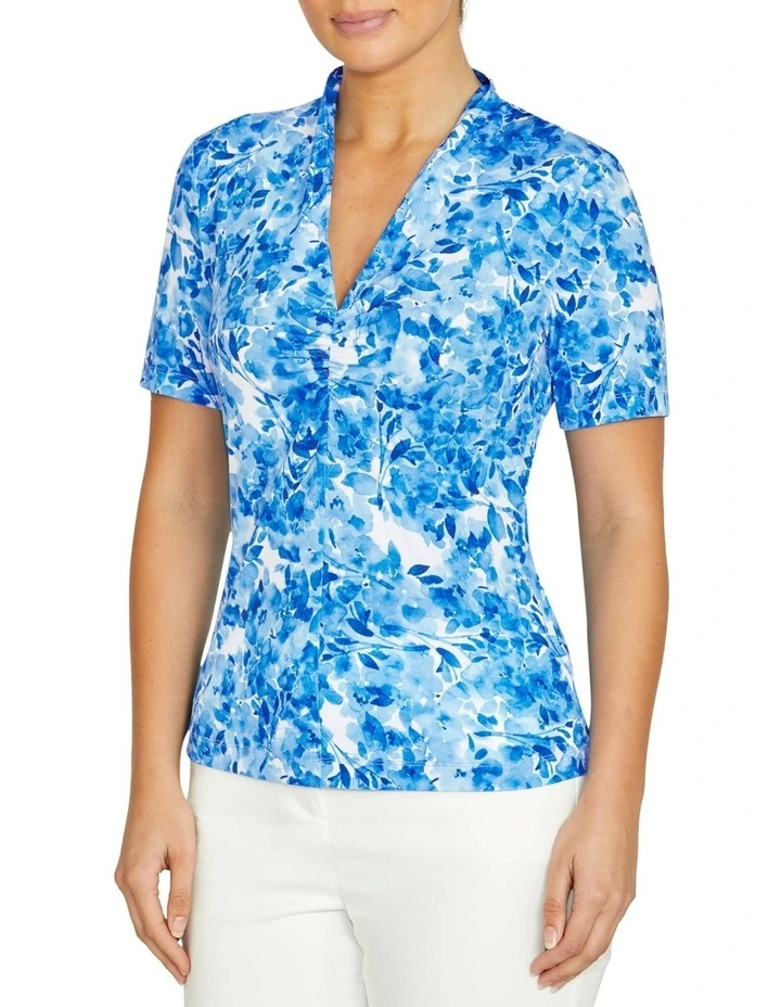 Cora Jersey Top in Blue image 3