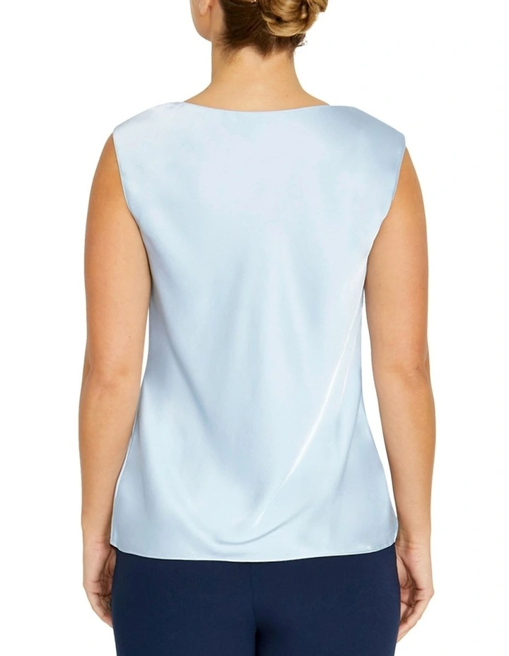 Harmony Cowl Neck Top in Blue image 2