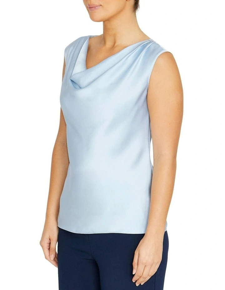Harmony Cowl Neck Top in Blue image 3