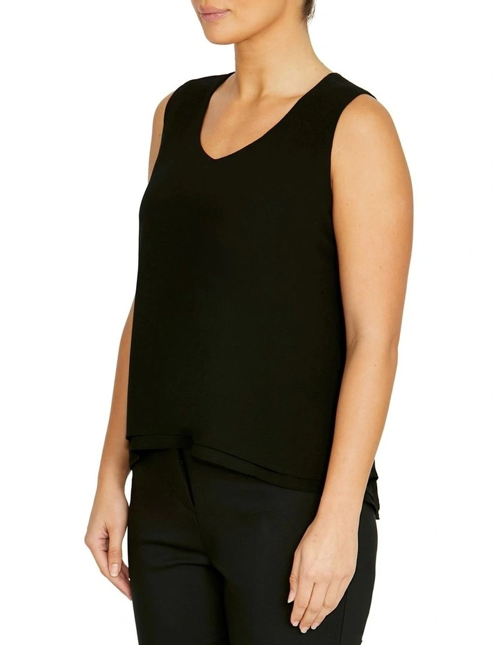 Mia Chiffon Top in Black image 3