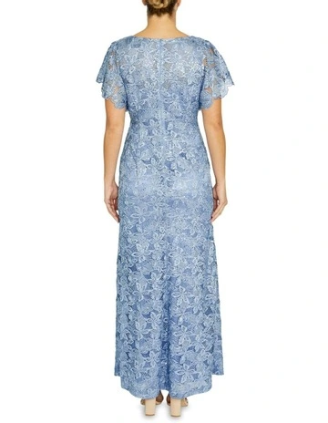 Nya Lace Gown in Sky Blue