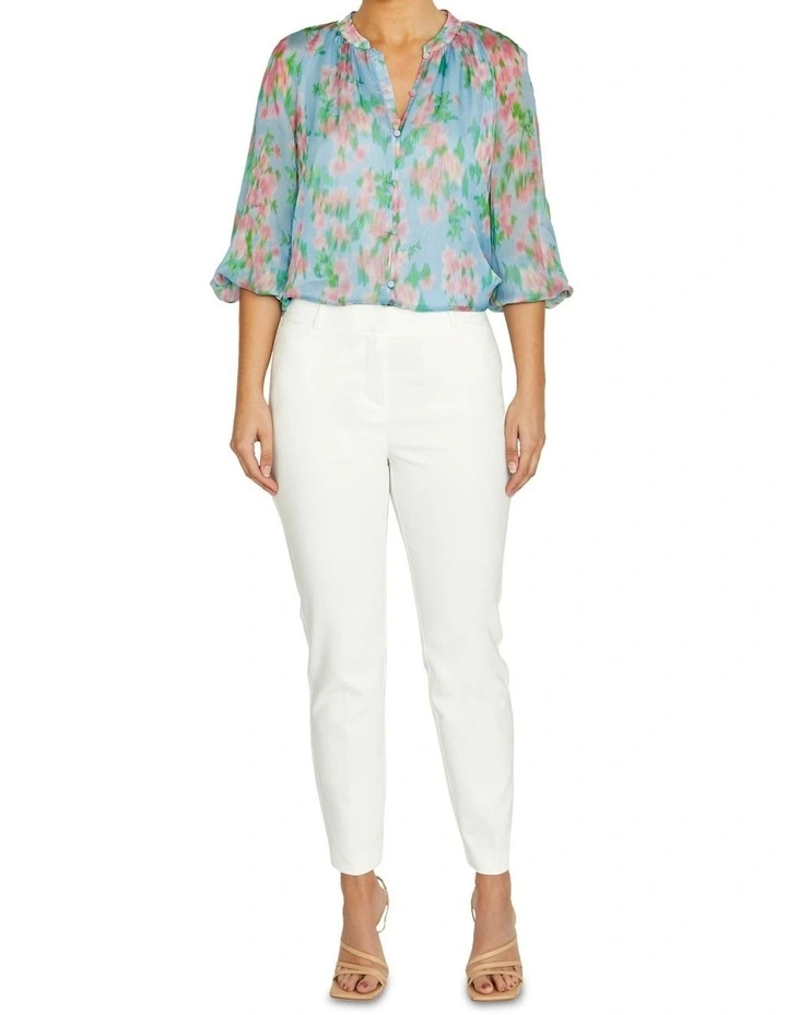 Samara Floral Haze Top in Blue image 4
