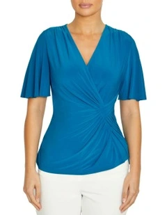 Como Capri Jersey Top in Blue