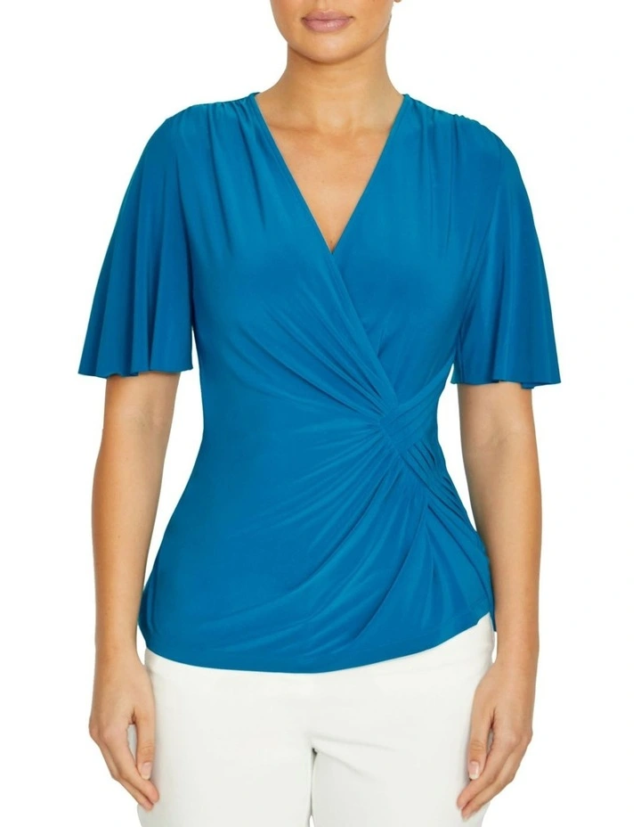 Como Capri Jersey Top in Blue image 1