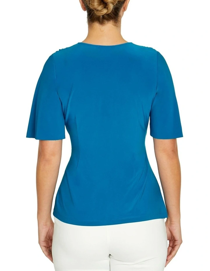 Como Capri Jersey Top in Blue image 2