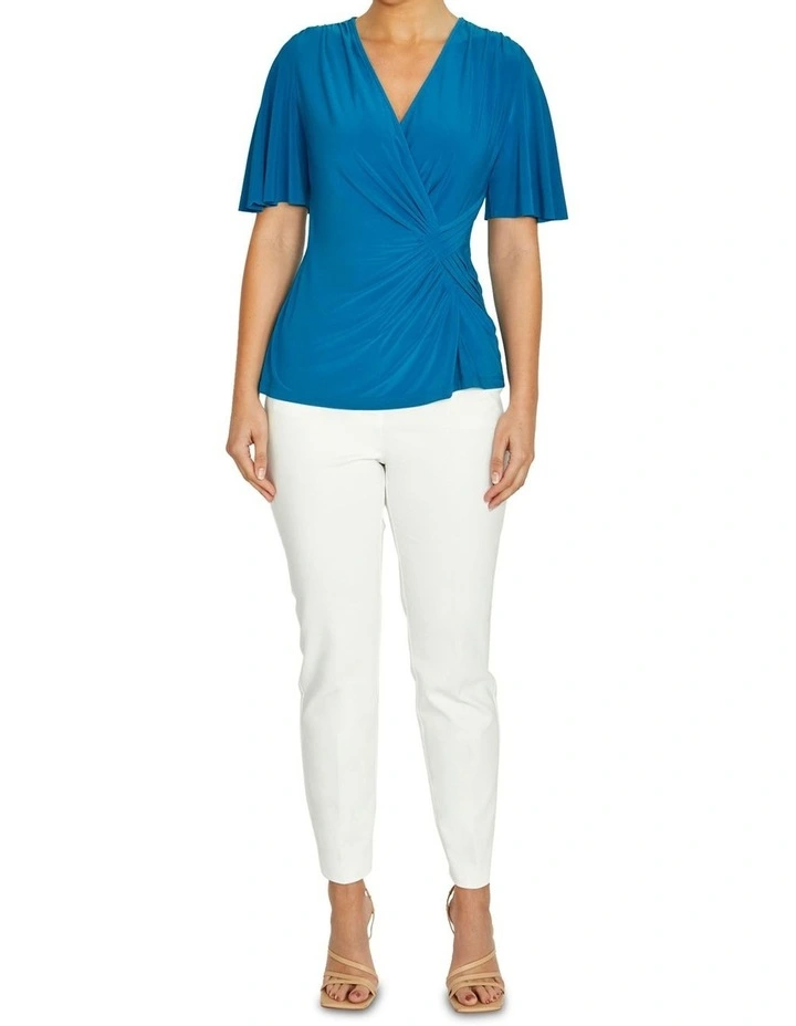 Como Capri Jersey Top in Blue image 4