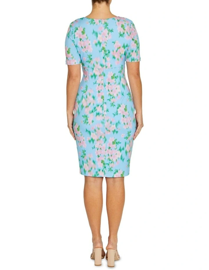 Emelynn Floral Haze Jersey Dress in Blue image 2