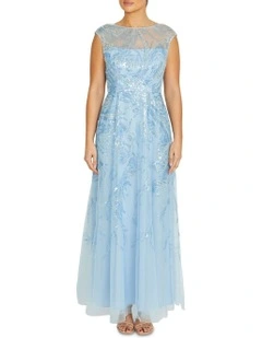Catalina Sequin Gown in Sky Blue