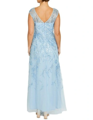 Catalina Sequin Gown in Sky Blue