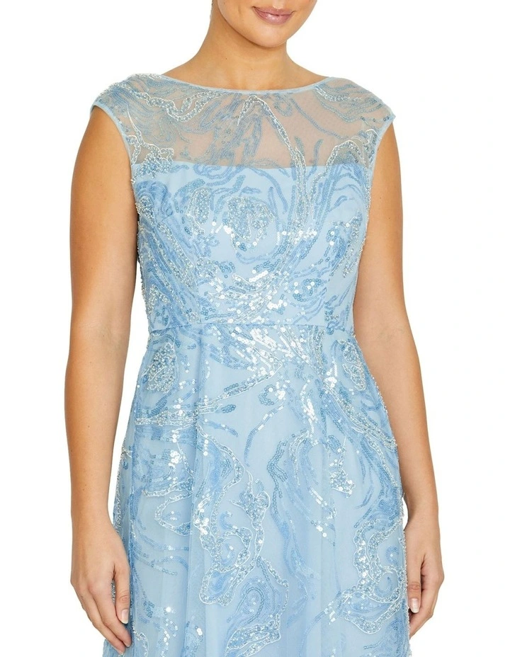 Catalina Sequin Gown in Sky Blue image 3