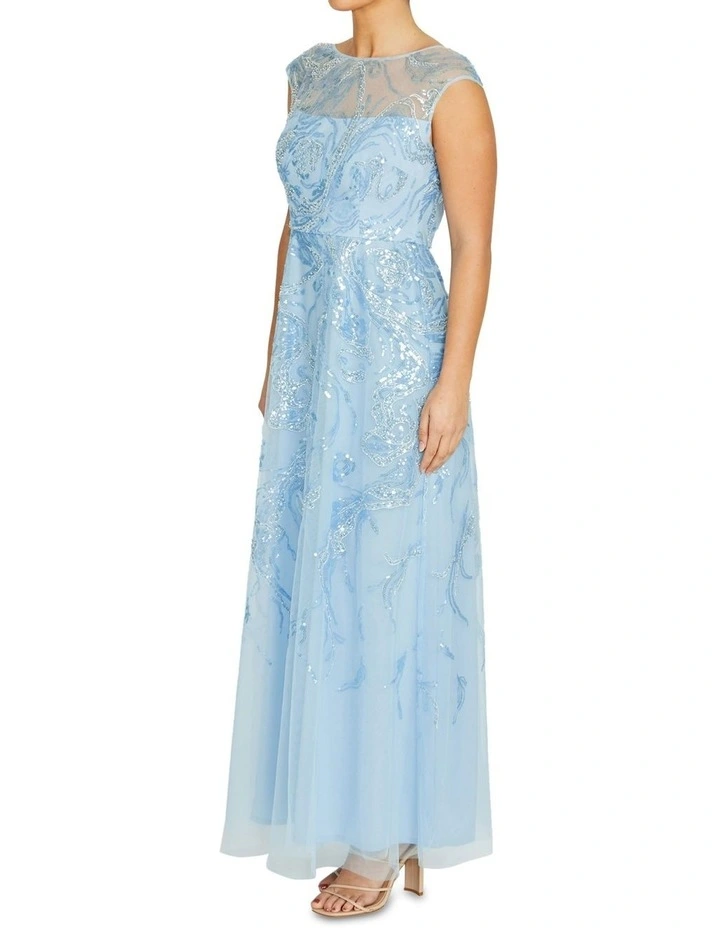 Catalina Sequin Gown in Sky Blue image 4