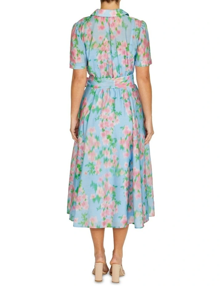 Lilliana Floral Haze Shirtdress in Blue image 2