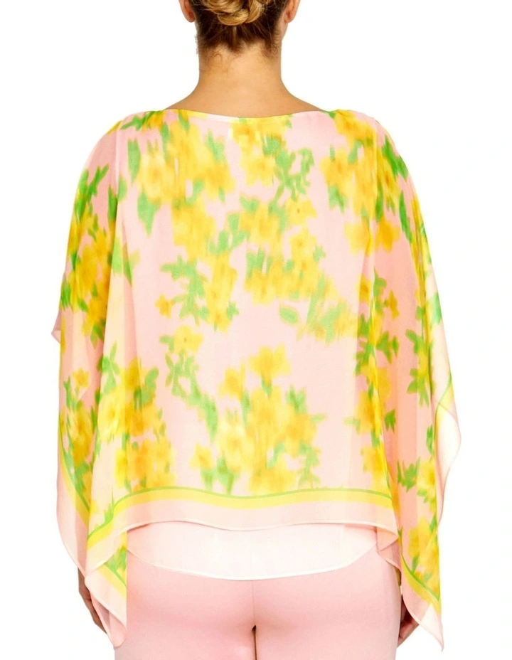 Silvie Floral Silk Top in Pink image 2