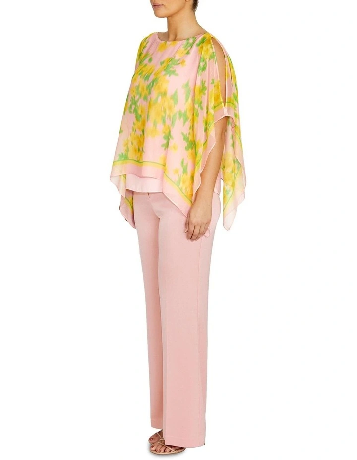 Silvie Floral Silk Top in Pink image 4