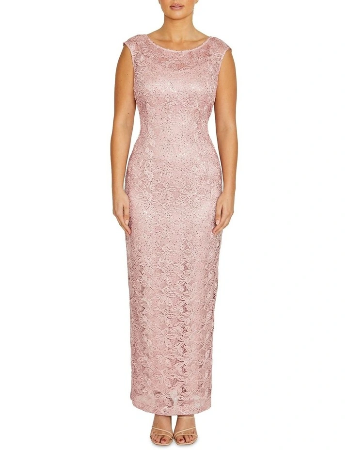 Alexis Lace Gown in Mauve image 1