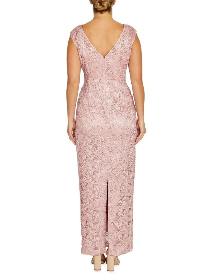 Alexis Lace Gown in Mauve image 2