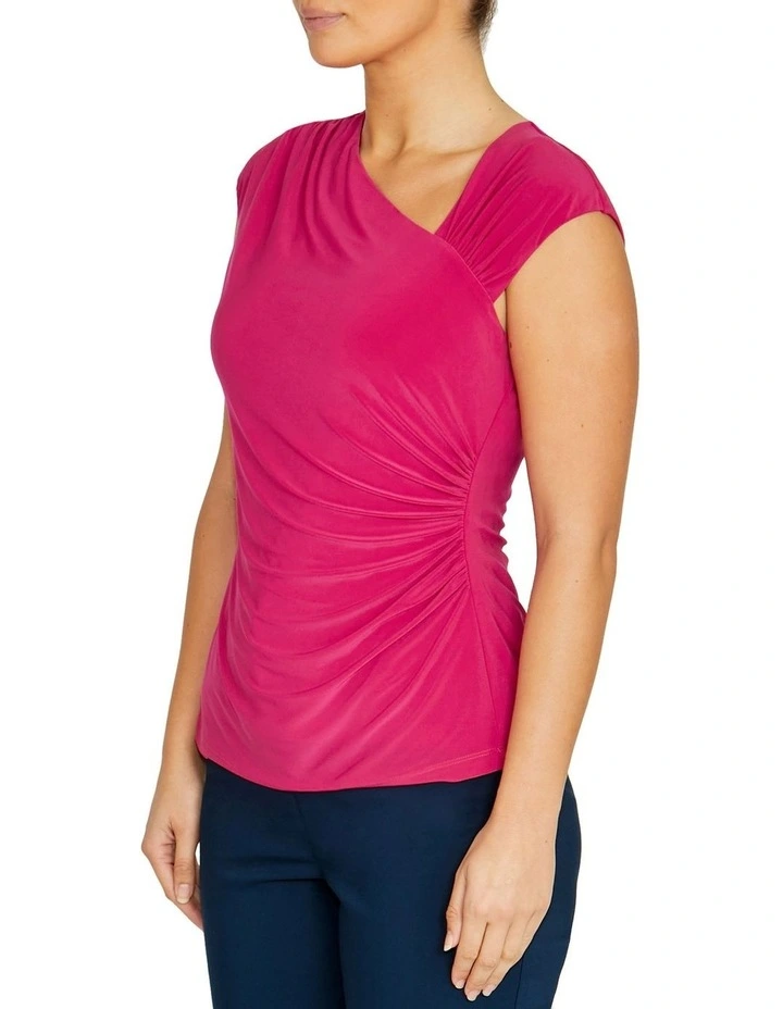 Chloe Cerise Top in Pink image 3