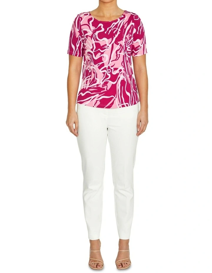 Renee Waterline Jersey Top in Pink image 4