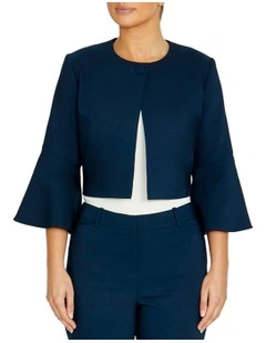 Fable Crop Jacket in Navy