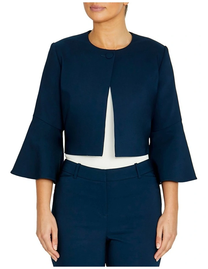 Fable Crop Jacket in Navy image 1