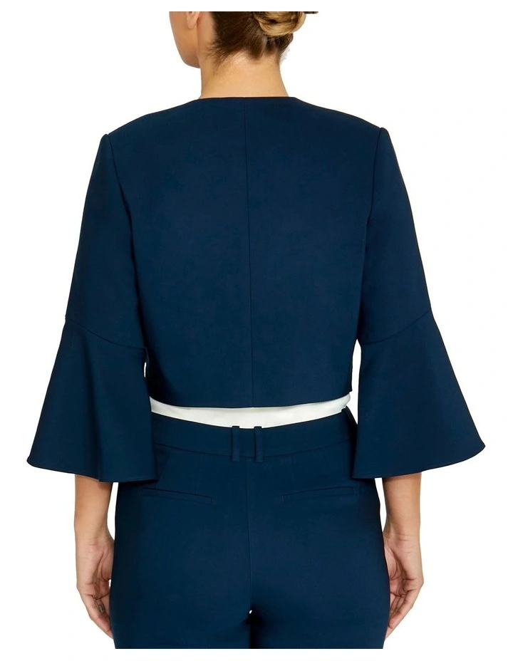 Fable Crop Jacket in Navy image 2
