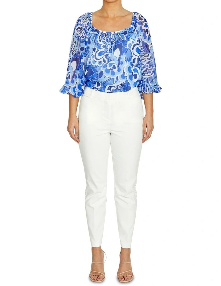 Ena Moonlight Silk Blouse in Blue image 4