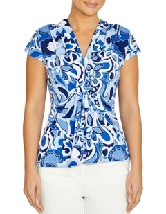 Athena Moonlight Jersey Top in Blue