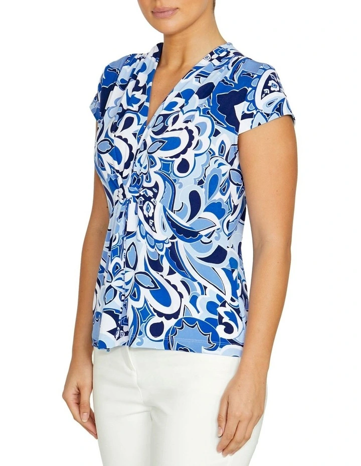 Athena Moonlight Jersey Top in Blue image 3