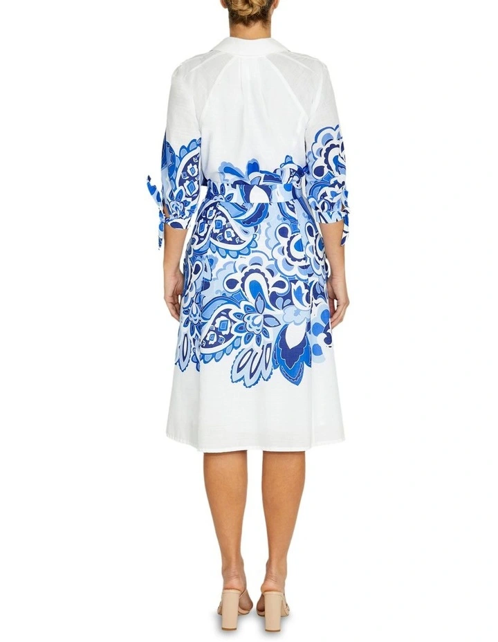 Roberta Cotton Shirtdress in Blue image 2