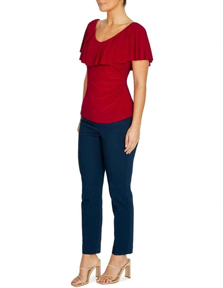 Trudy Jersey Top in Red image 4