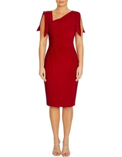 Hebe Jersey Dress in Red