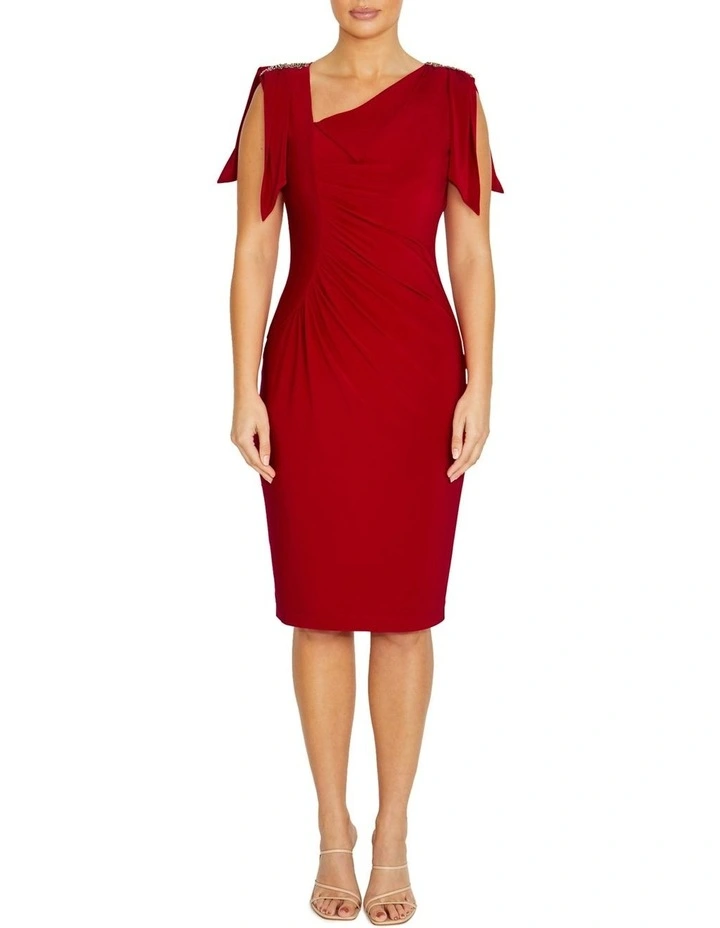 Hebe Jersey Dress in Red image 1