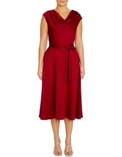 Carina Crepe Dress in Red