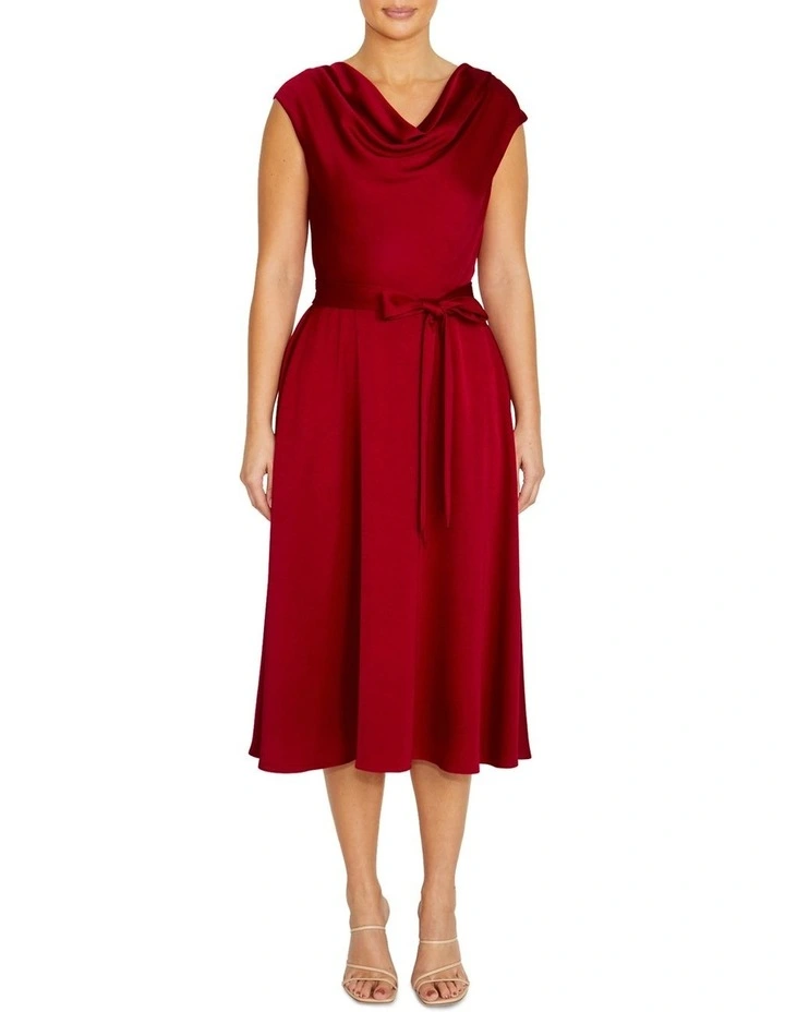 Carina Crepe Dress in Red image 1