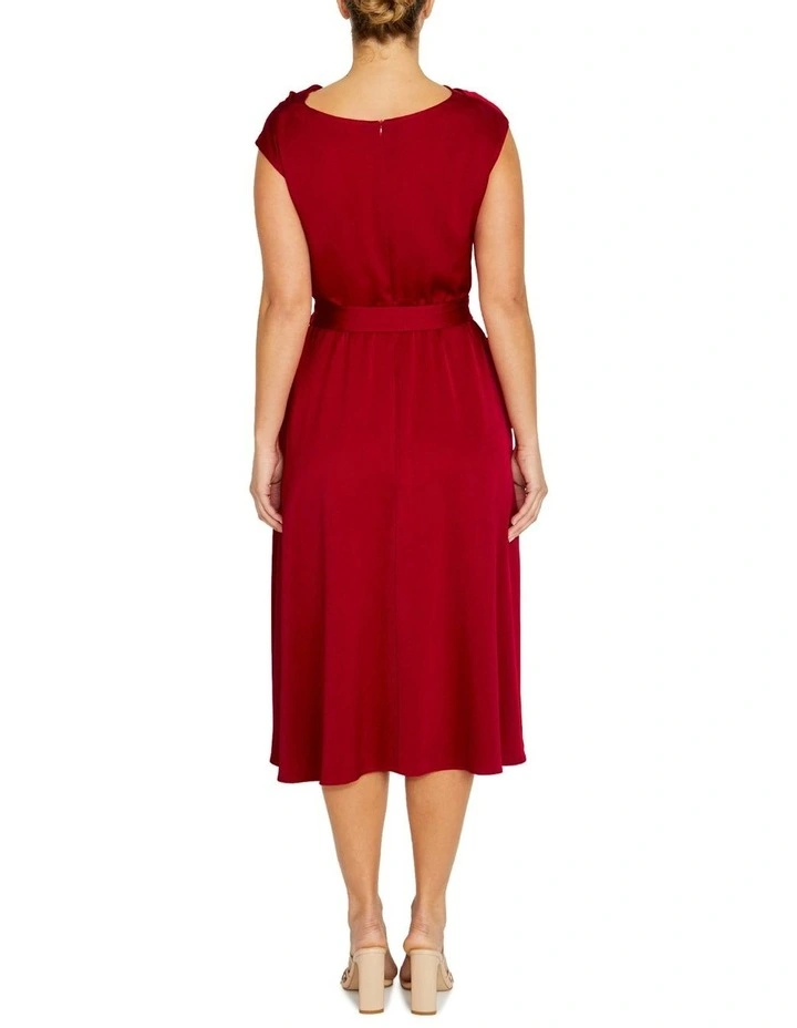 Carina Crepe Dress in Red image 2
