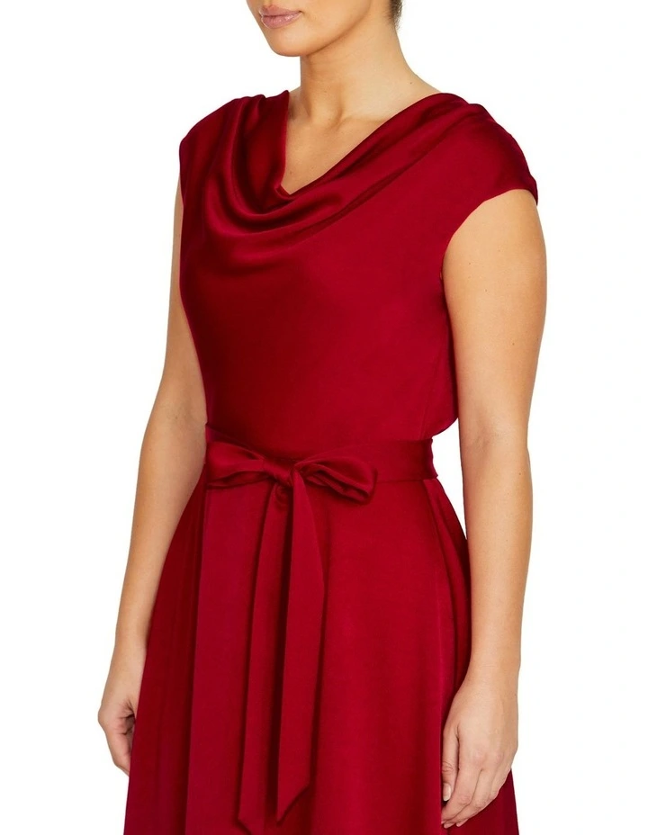 Carina Crepe Dress in Red image 3