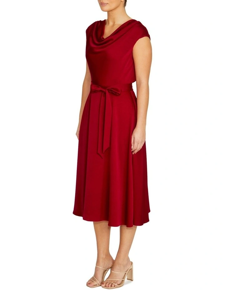 Carina Crepe Dress in Red image 4